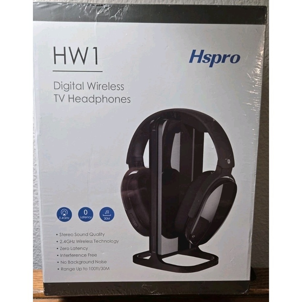 Hspro HW1 Digital Wireless Tv Headphones Black With Charge Station